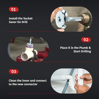 PVC Fitting Socket Saver Pipe Conduit Reamer Cutter Tool Sturdy Plumbing Fitting Saver for 1/2inch Variable Speed Power Drill