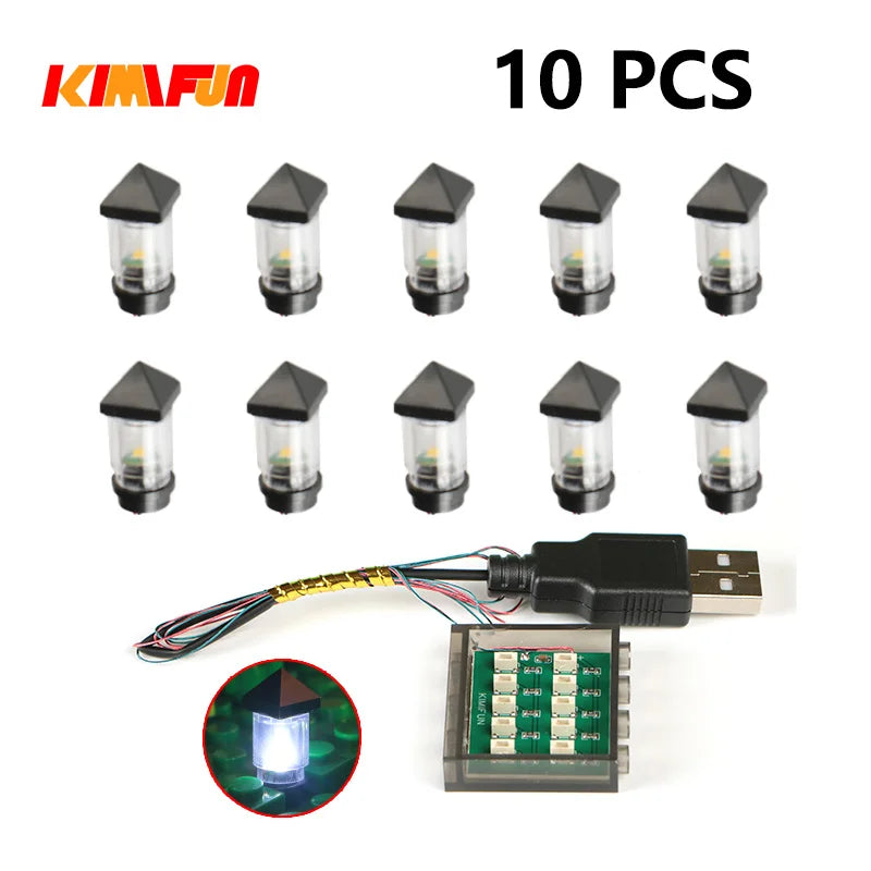 10PCS 0.8mm Pin RGB LED For LEGO Building Blocks USB Lamp DIY Street Light City Electric Decorate 1X1 Brick Compatible All Brand