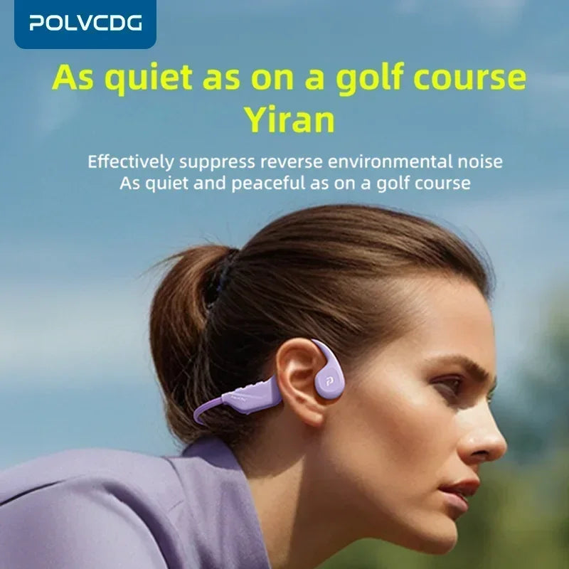 Słuchawki rowerowe z otwartym przewodnictwem kostnym POLVCDG Bluetooth 5.4 Słuchawki sportowe do biegania na świeżym powietrzu X1