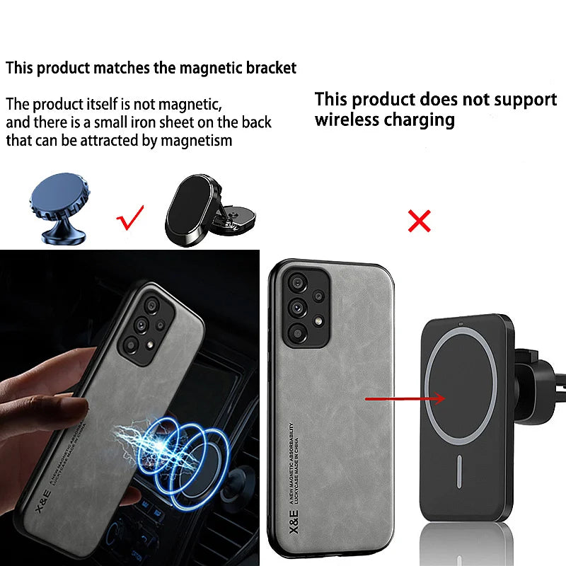 Funda For Oppo Reno 13 Pro 13F 4G 5G Case Car Magnetic Holder Leather Phone Case for Reno13 13pro 5G Soft Frame Shockproof Cover