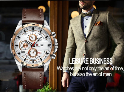 Man Sports Watches Fashion Racing Series 46mm Black Leather Clock VA VA VOOM Quartz Movement 3Bar Waterproof Wrist Watch for Men