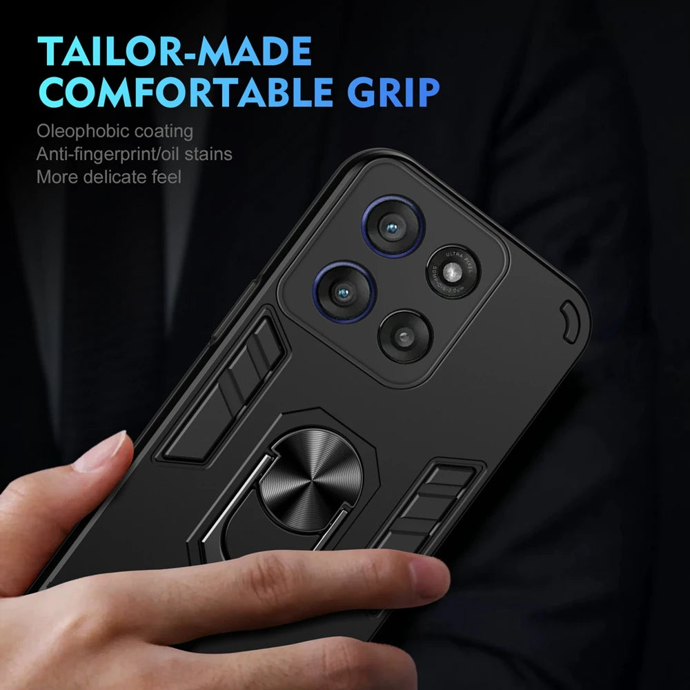 For Motorola Moto G56 5G Case Shockproof Armor Magnetic Holder Ring Case For Moto G56 G 56 MotoG56 Camera Lens Protect Cover