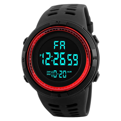 Men Sport Watch Multifunction Military Sports Watch Waterproof Luminous LED Digital Kids Watch Big Dial Student Electronic Watch