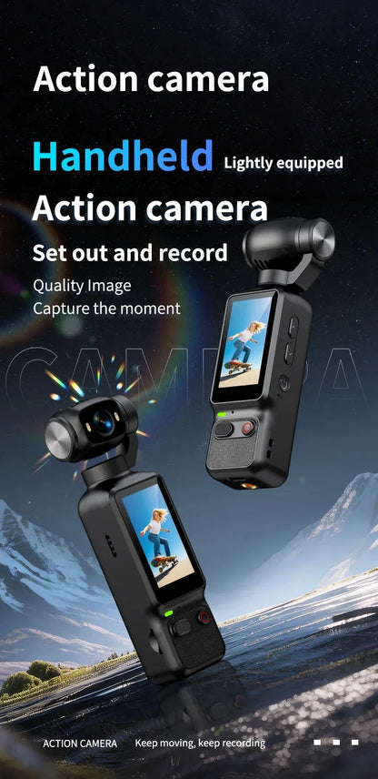 HD 4K Action Camera 180 Degree Rotatable For Vlog YouTube Tiktok Girls Record Life Video Recording Entry Portable Action Camera