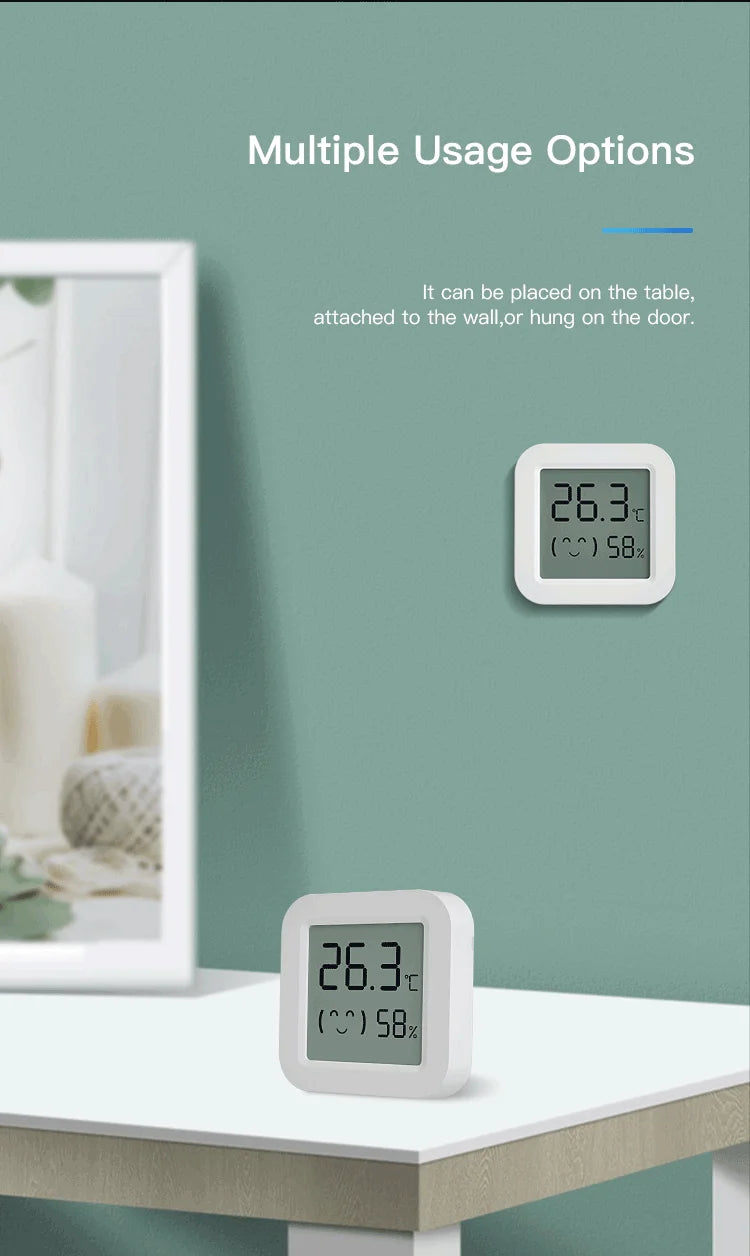Tuya Zigbee Temperature Humidity Sensor Fridge Sensor Mini LCD Digital Display Bluetooth-Compatible Thermometer Hygrometer
