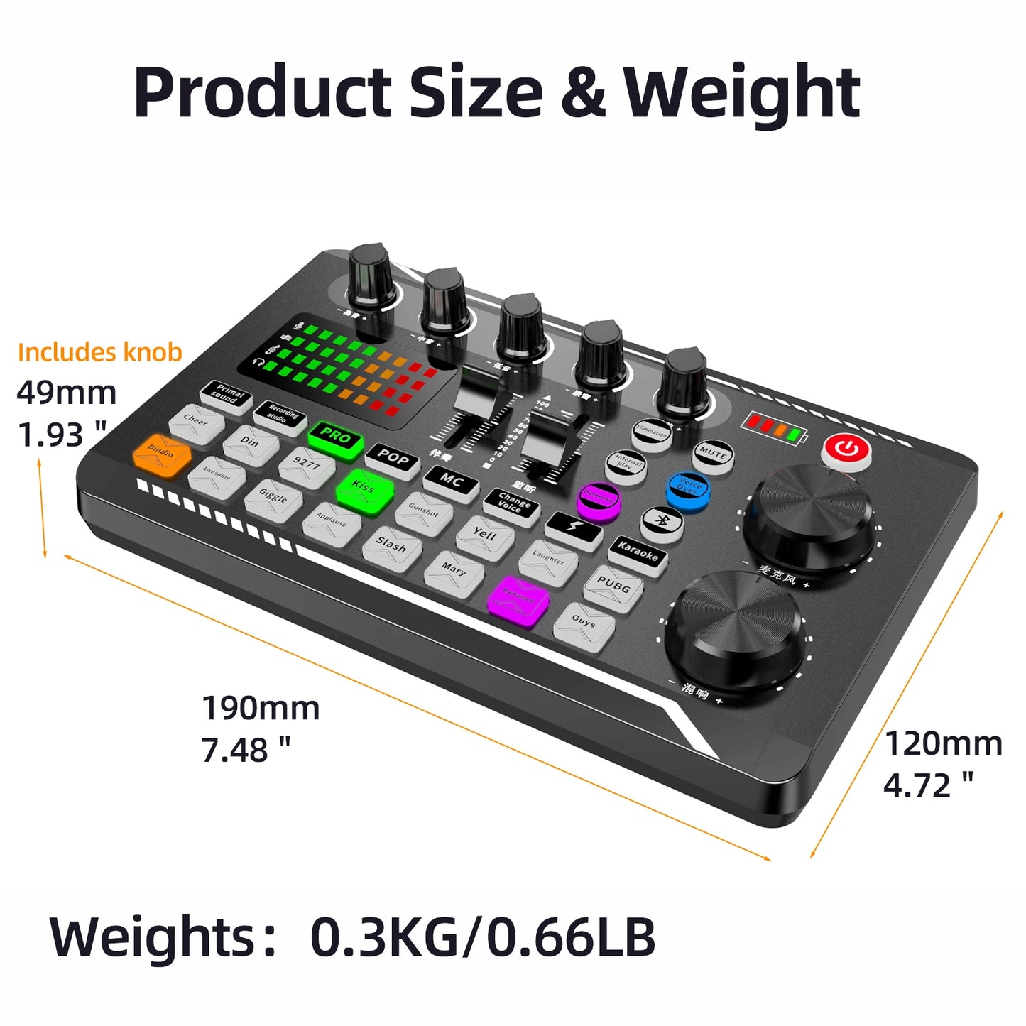Professional Mic Microphone Wireless Sound Mixer Card Bluetooth Voice Changer For PC Condenser USB Wired Digital Live Soundcard