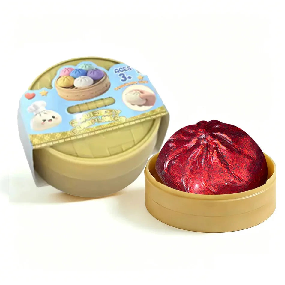 Glitter dumpling squishies Glitter Dumpling Squishy with Box Dumplings Sensory Dumpling Pressure Toy for Stress Relief