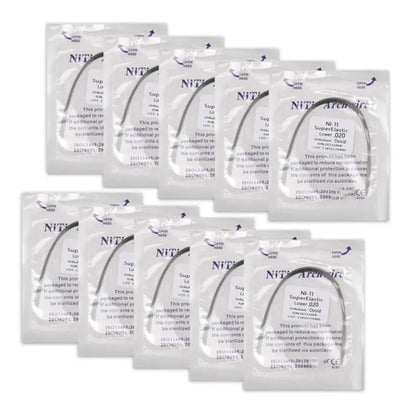 100Pcs/10Packs Dental Orthodontic Ovoid Form Archwires Niti Super Elastic Round Rectangular Wire 012/014/016/018/16X16/16X22