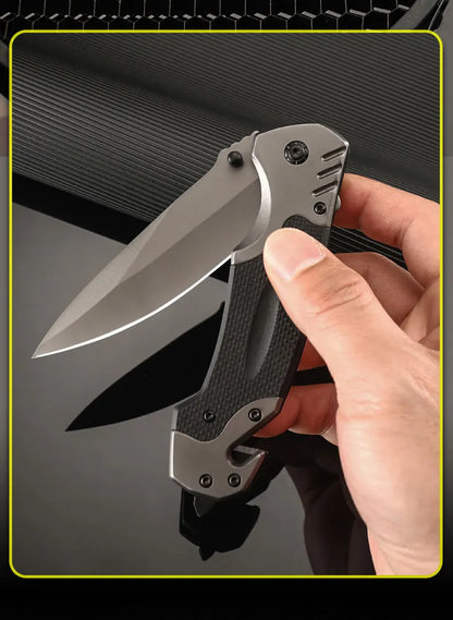 Compact folding knife with outdoor functions, stainless steel small knife, portable travel knife, fruit knife, for camping.