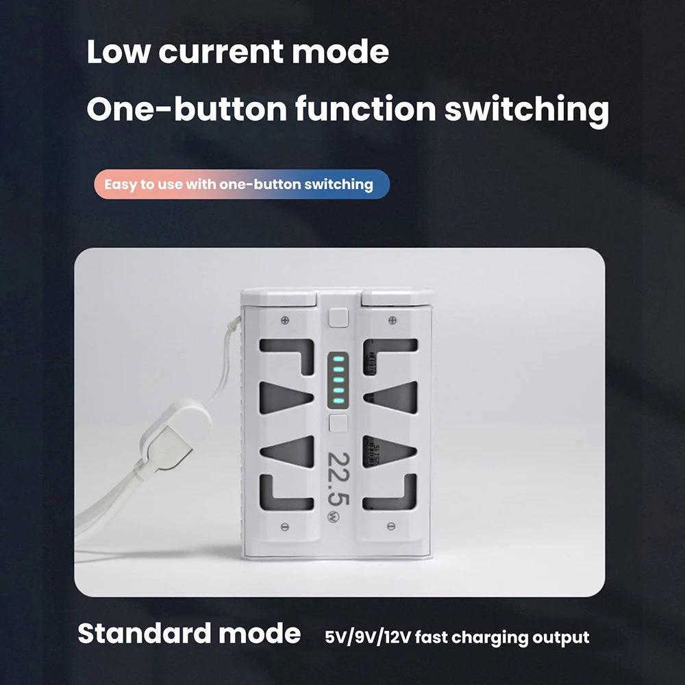 2x 21700 Power Bank Box DIY Kit 22.5W Fast Charging Dual Mode Battery Case One-Click Battery Swap Phone Charging Not Batteries