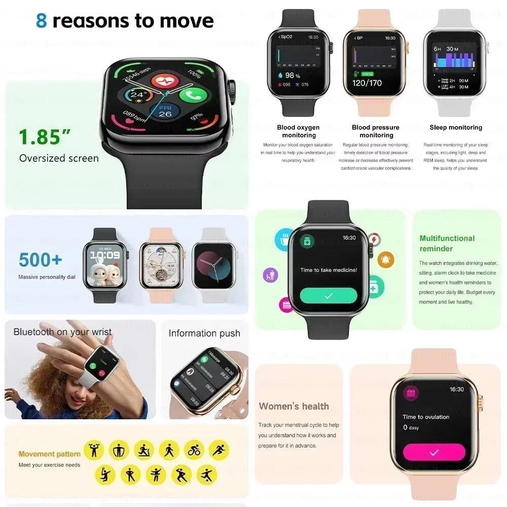 2026 Series 10 Watch 10 GPS Smart Watch Memory Music Video Bluetooth Call Heart Rate Waterproof NFC Smartwatch For Android IOS