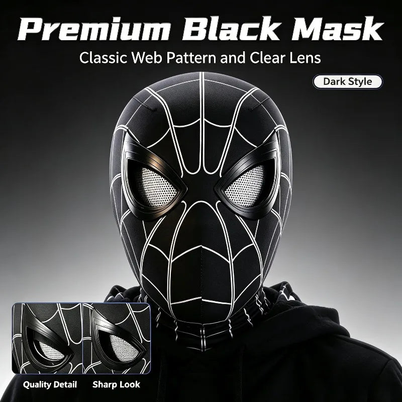 In Stock Miles Spider-Man 1:1 Scale Electronic Mask With Moving Glowing Eyes Ring Control Cosplay Toy Gift For Boys Gift