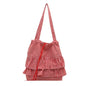 Cute Plaid Cotton Tote Bag Large Capaci Lace Trim Women's Summer 2026 Simple Lady Handbag Soft Shoulder Bags Bolsa Feminina