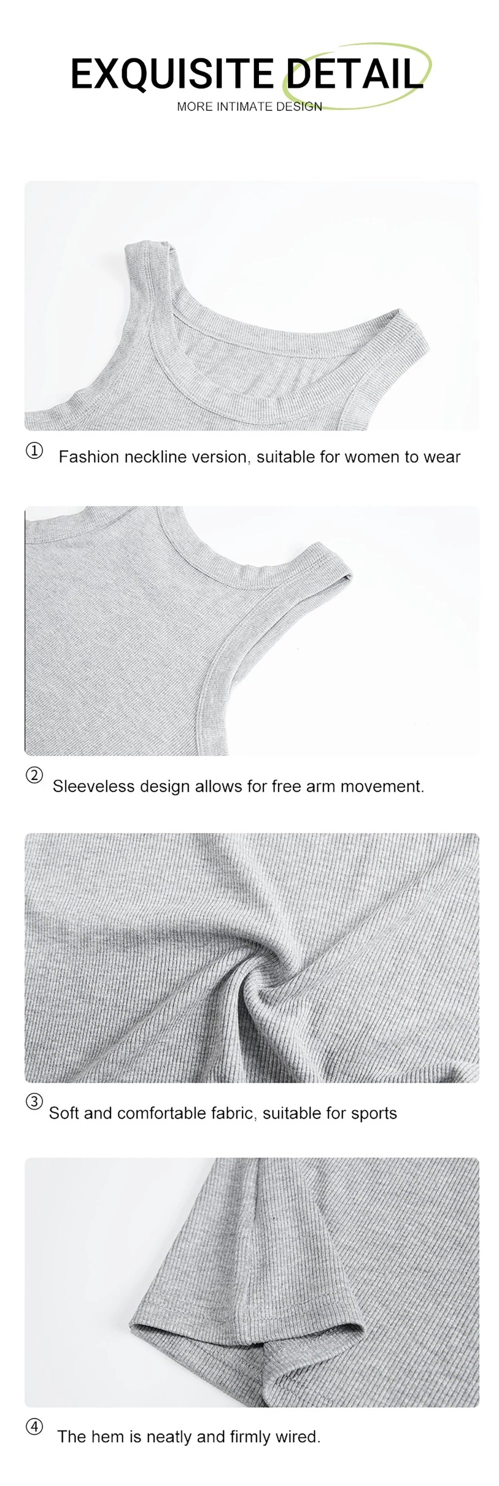 Custom Graphic Logo Slim Women's Tank Top Summer Crewneck Thread high elasticity Clothing Trendy Sports Vest Fashion Vests