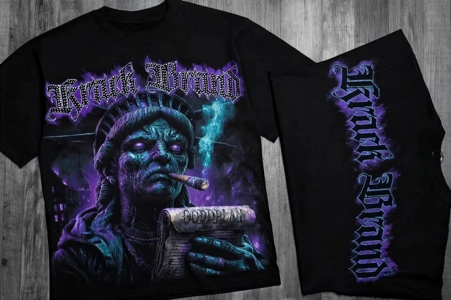 European and American men's summer new Statue of Liberty print comfortable and breathable round neck T-shirt outdoor street top