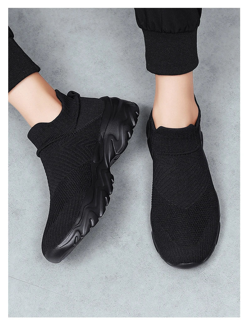 Men'S And Women'S Sneakers Mesh Breathable Lightweight High-Top Running Tennis Shoes Comfortable Outdoor Pair Naked Boots