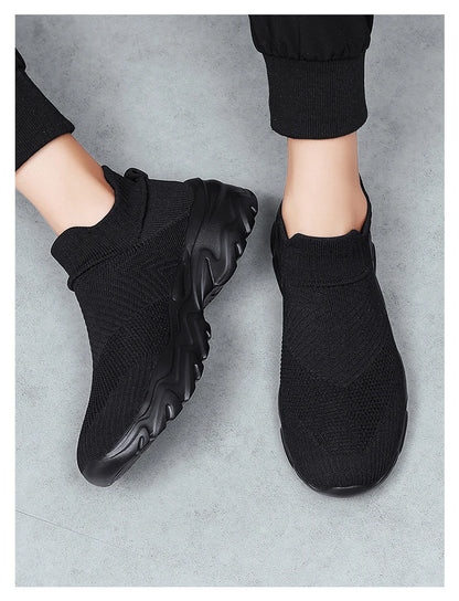 Men'S And Women'S Sneakers Mesh Breathable Lightweight High-Top Running Tennis Shoes Comfortable Outdoor Pair Naked Boots