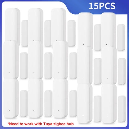 1PCS 2PCS 3PCS 4PCS 10PCS 15PCS Zigbee Door Sensor Window Magnetic Sensor Detector Home Door Sensor Need Tuya Zigbee Gateway Hub