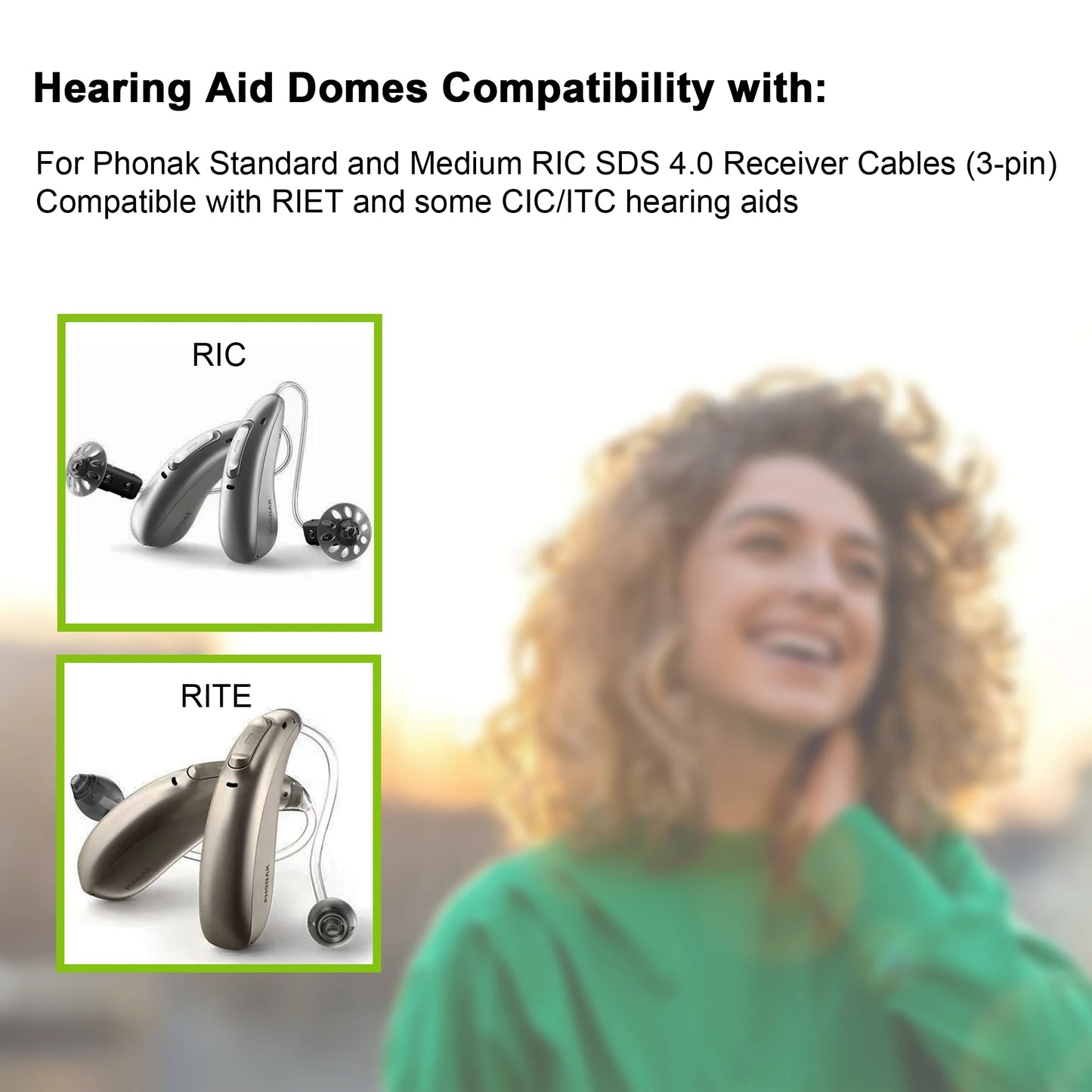 Hearing Aid Domes for Phonak Replacements,Phonak hearing aid 4.0 Domes 10pcs, Universal Domes for Phonak-Unitron RIC Hearing aid