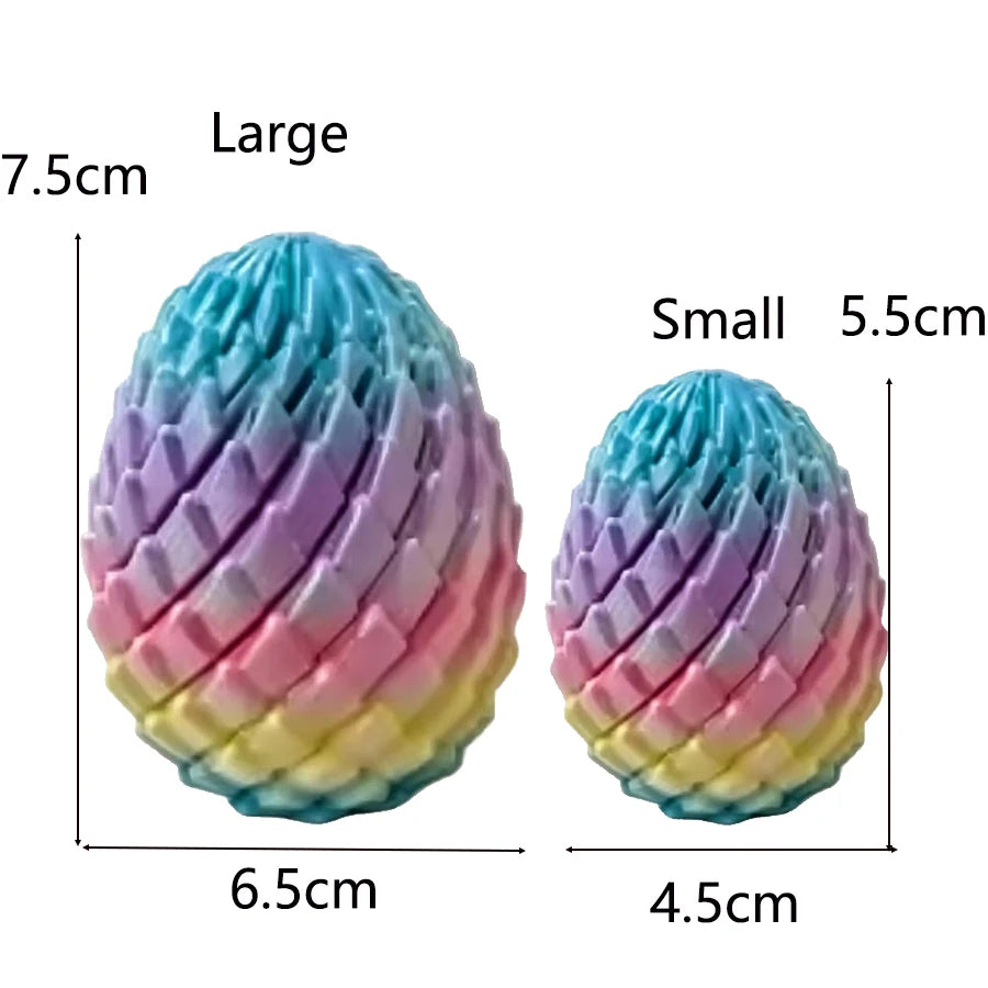 3D printed dragon egg stress relief model, deformable twist egg, creative fidget toy desk ornament.