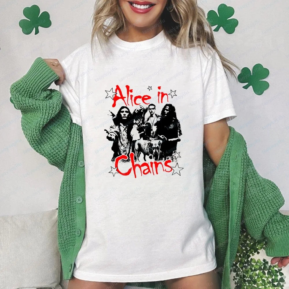 Men's T-shirts and Tank Tops. Comfortable Short-sleeved Shirts for Both Men and Women By Alice in Chains, Suitable for Summer.