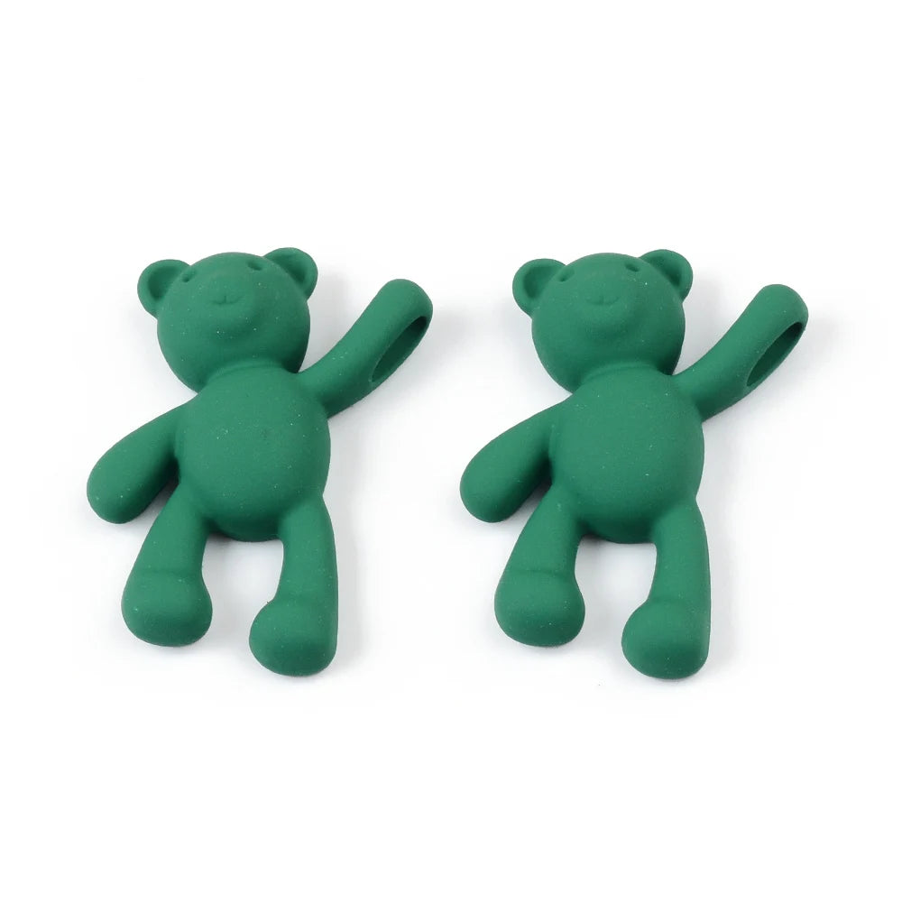 10PCS/lot DIY Cute Cartoon Teddy Bear Pendant Jewelry Accessories Wholesale Alloy Spray Paint Simple Multicolor Jewelry Material