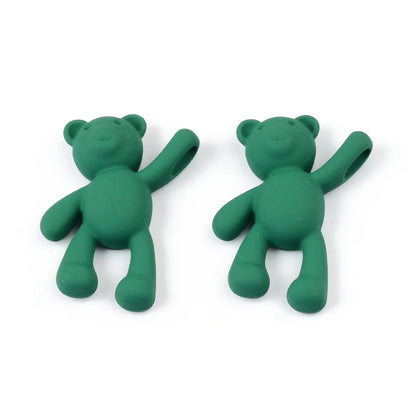 10PCS/lot DIY Cute Cartoon Teddy Bear Pendant Jewelry Accessories Wholesale Alloy Spray Paint Simple Multicolor Jewelry Material