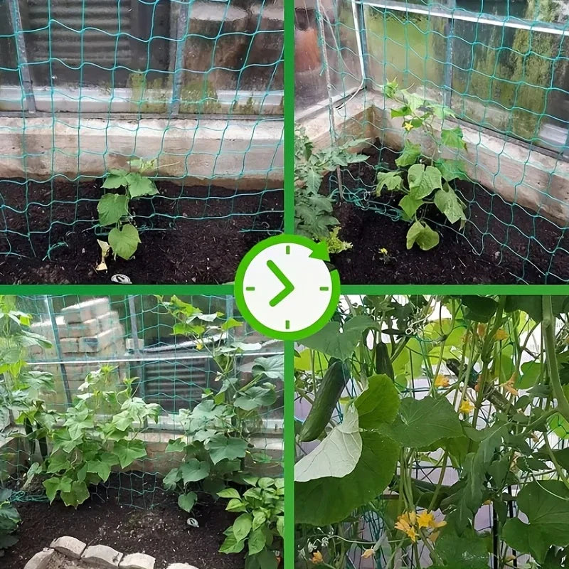 Heavy-Duty Garden Climbing Net – UV-Resistant Nylon Trellis for Cucumber, Loofah & Flowers