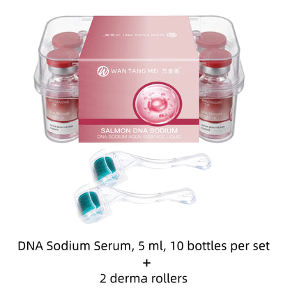 WANTANGMEI Sanwen Salmon DNA Sodium Serum with 0.25mm Micro-Needle Roller for Sensitive Skin: Hydrating and Anti-Aging Serum