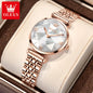 OLEVS 6642 Women Watch Fashion Original Elegant Stainless Steel Rose Gold Diamond Waterproof Watch Brand Luxury Women Watch