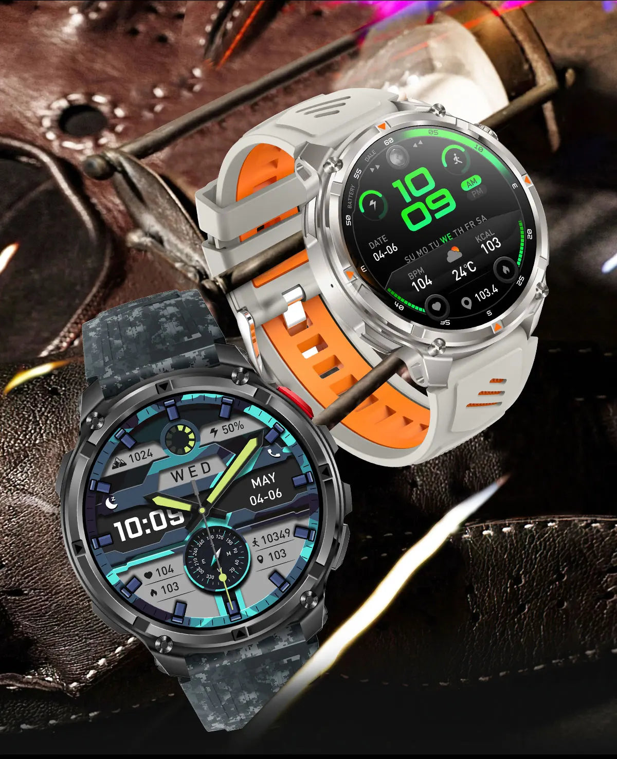 2026 New T-REX3 1100mAh Battery SmartWatch 10ATM Waterproof Compass Altitude HD Bluetooth call Sports Flashlight Smart Watch Men