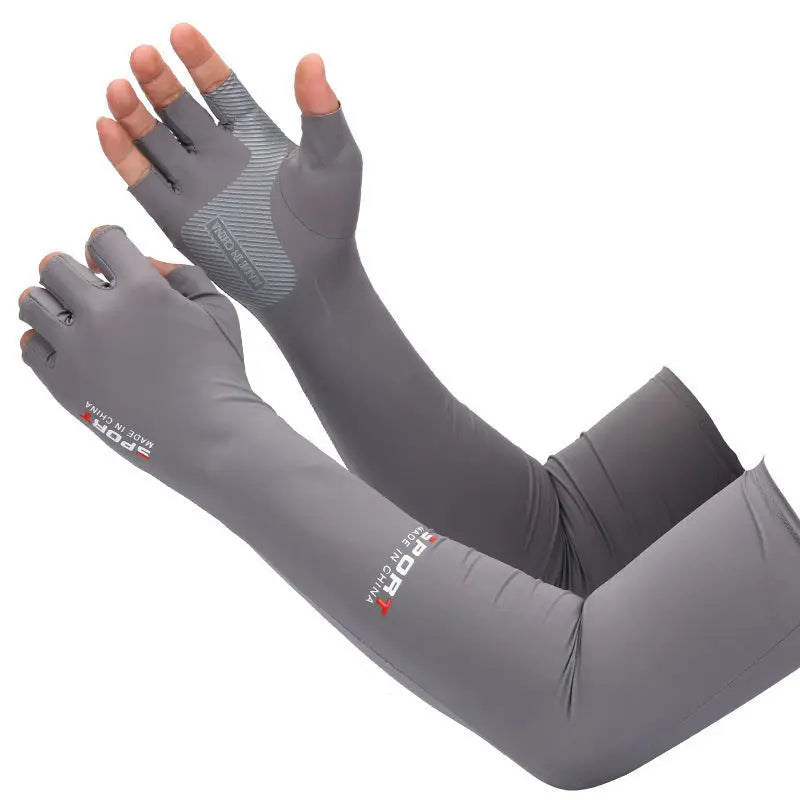 A Pair Outdoor Sports Cycling Summer Sunscreen Ice Feeling Long Gloves