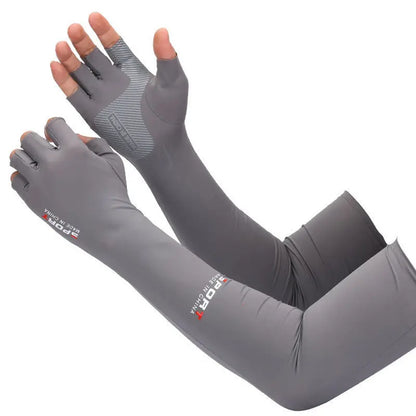A Pair Outdoor Sports Cycling Summer Sunscreen Ice Feeling Long Gloves