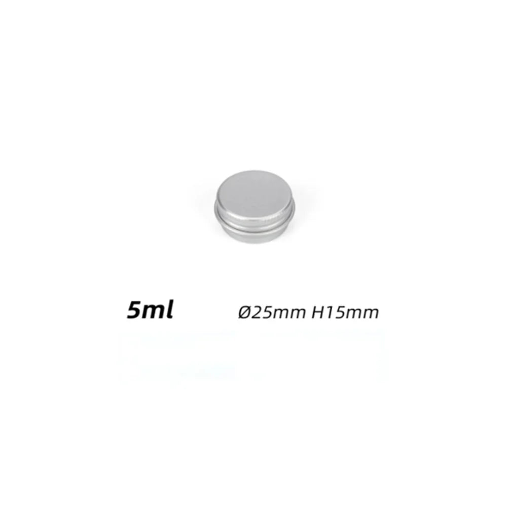 5ml-250ml Cosmetic Aluminum Cans Aluminum Boxes Silver Aluminum Tins Cans Screw Top Round Candle Spice Tins Cans Lid Containers