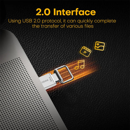 Kodak Pendrive USB 2.0 Car Flash Drive 32GB 64GB 128GB Metal U Disk On Keychain Mini Memory Stick for Smartphone Laptop