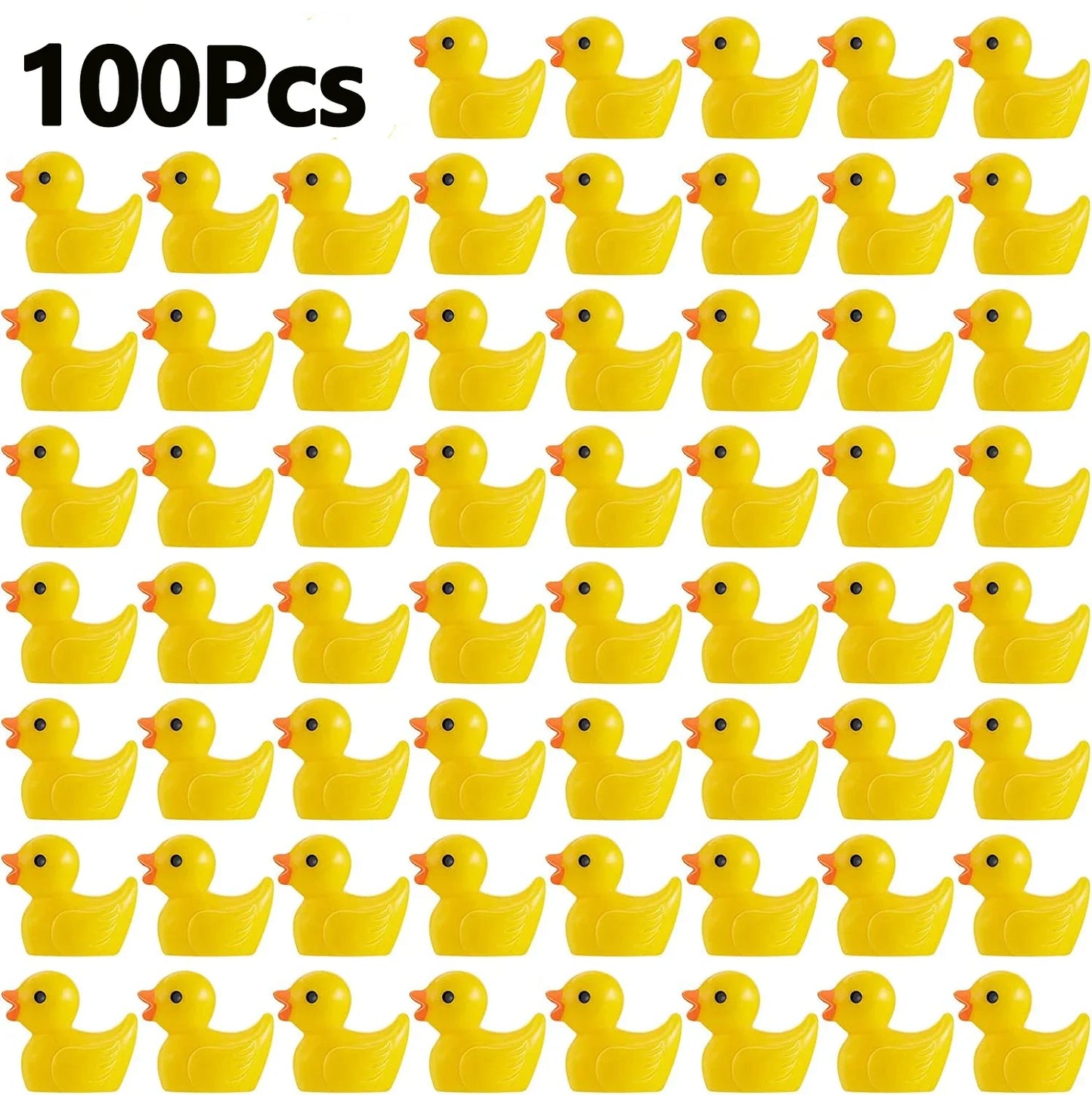 100/50Pcs Resin Mini Duck Miniature Figurines Ornaments Decor Yellow Animal Garden Crafts Tiny Duck Landscape Plants Fairy
