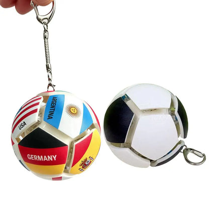 Mini Football Stress Relief Keychain Printed With Multiple Countries Flags Squeeze Sensory Toy Pocket Soccer Gift With Key Clip