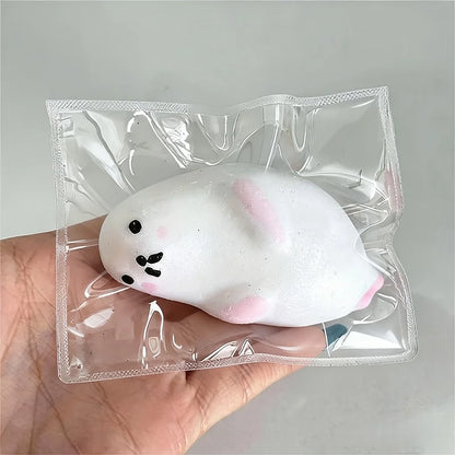 Taba Chubby Seal Squeeze Toy, Plush Seal Kneading Fun Soft Squeeze and Stress-relieving Toy, Cute Desk Decoration, Festival Gift
