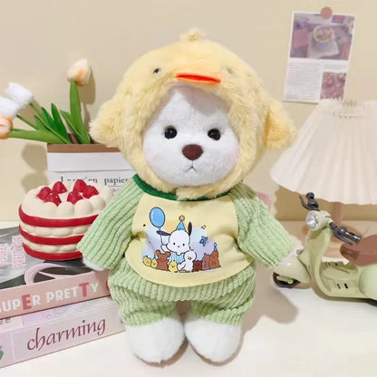 High Quality Handmade Teddy Bear Plush Toy Change Dress Cloth Girl Hug Cuddly Plushie Doll for Girlfriend Christmas Gift