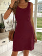 2026 New Hot Sale Women Sleeveless Tank Dress Solid Color Loose Fit Mini Dress Soft Breathable Fabric Casual Daily Beach Party