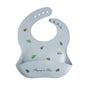 Waterproof Bibs For Kids Feeding Baby Eating Stuff Soft Silicone Babeast Cartoon Printed Adjustable Baby Tasting Feeding Bibs