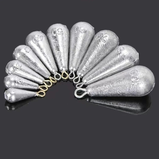 5pcs/20pcs 10g-100gFishing Weights Sinkers Teardrop-shaped hook-ring sinker for fishing Fishing tackle Casting Drop Shot Weights