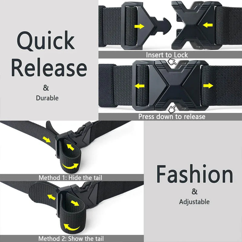 Men's Tactical Belt Nylon Braided Outdoor Training Military Belt Canva Casual Mountainee Trouser Pants Jeans Buckle Waist Belt