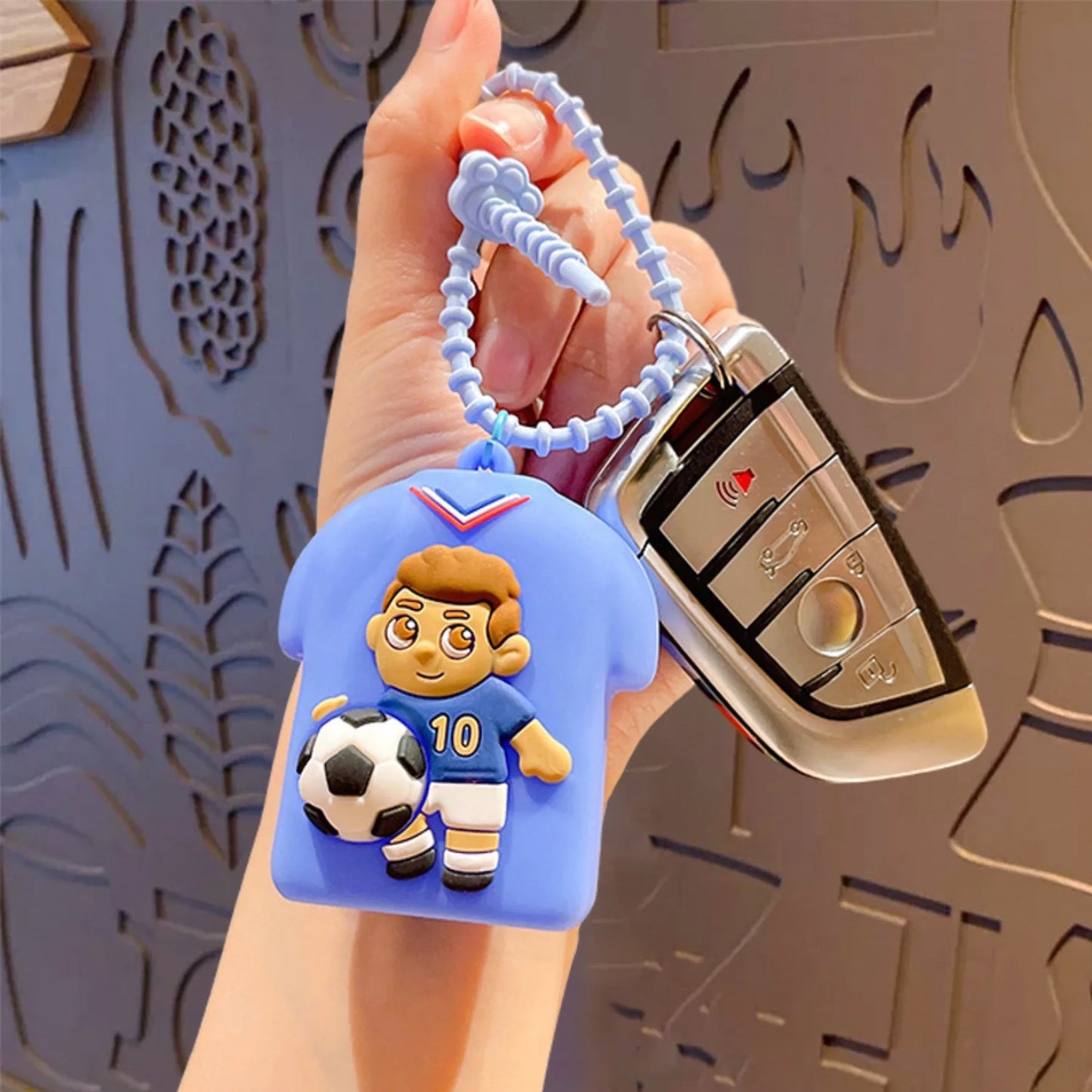 Soccer Jersey Squishy Keychain Stress Relief Toy Car Bag Couple Pendant Slow Rising Soft PVC Keychain