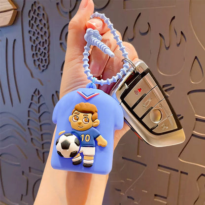 Soccer Jersey Squishy Keychain Stress Relief Toy Car Bag Couple Pendant Slow Rising Soft PVC Keychain
