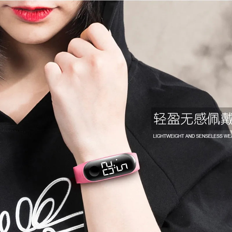 Man Woman LED Electronic Sport Watch Luminous Sensor LED Student Adult Couple Electronic Watch With Shell Adjustment Watch