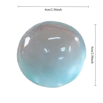 Blue Transparent Maltose Squishy Toy, Cute Mochi Soft Simulated Ball, Fast Rebound Anti Stress Fidget Decompression Toy