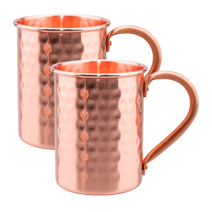 400ml Vintage Pure Copper Cup, Thickened Hammer Texture 100% Copper Breakfast Milk Coffee Mug, Handcrafted Tea Tumbler Drinkware