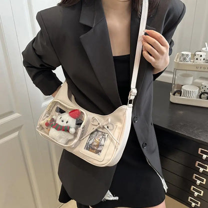 Crossbody Pain Bagzippered Bag Kawaii Bag Girl 2025 Korean Ita Bag Female Japanese Designer Preppy Handbag Shoulder Bag Pain Bag