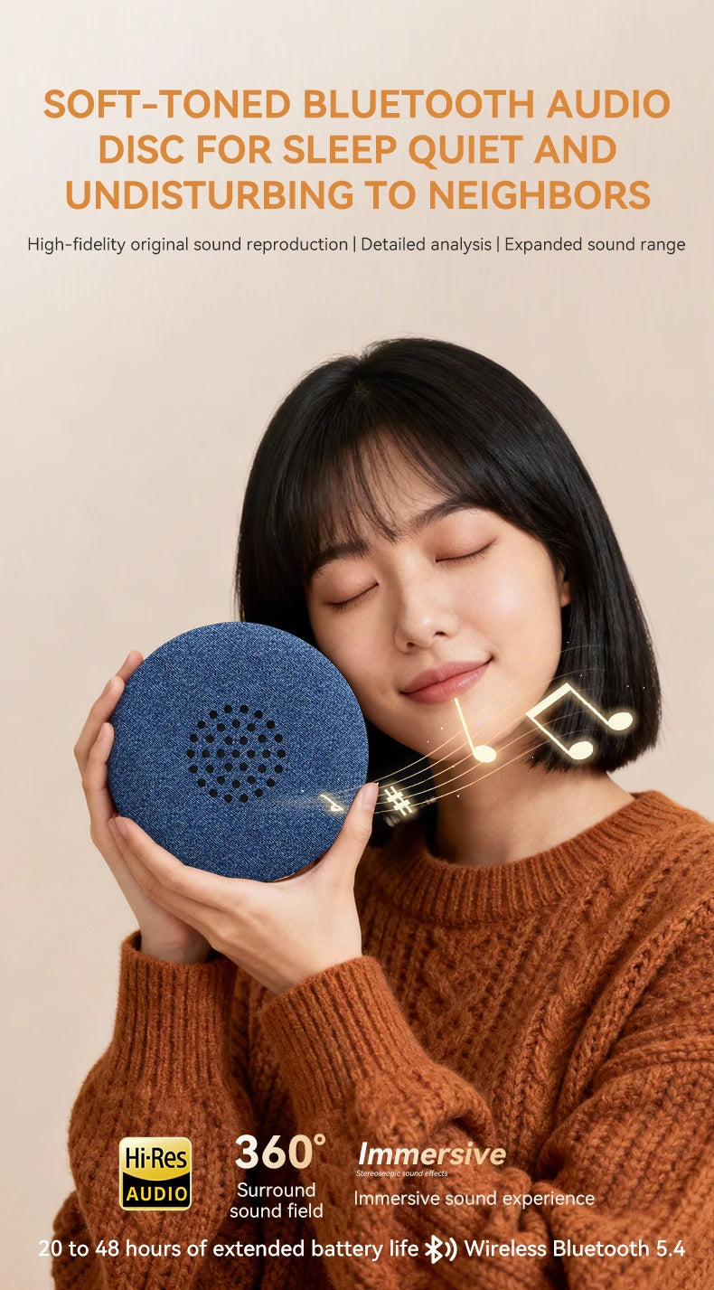 Mini Sleeping Bluetooth 5.3 Speaker Under Pillow Sound Machine With White Noise HiFi Stereo Audio Soundbar MP3 Music Player New